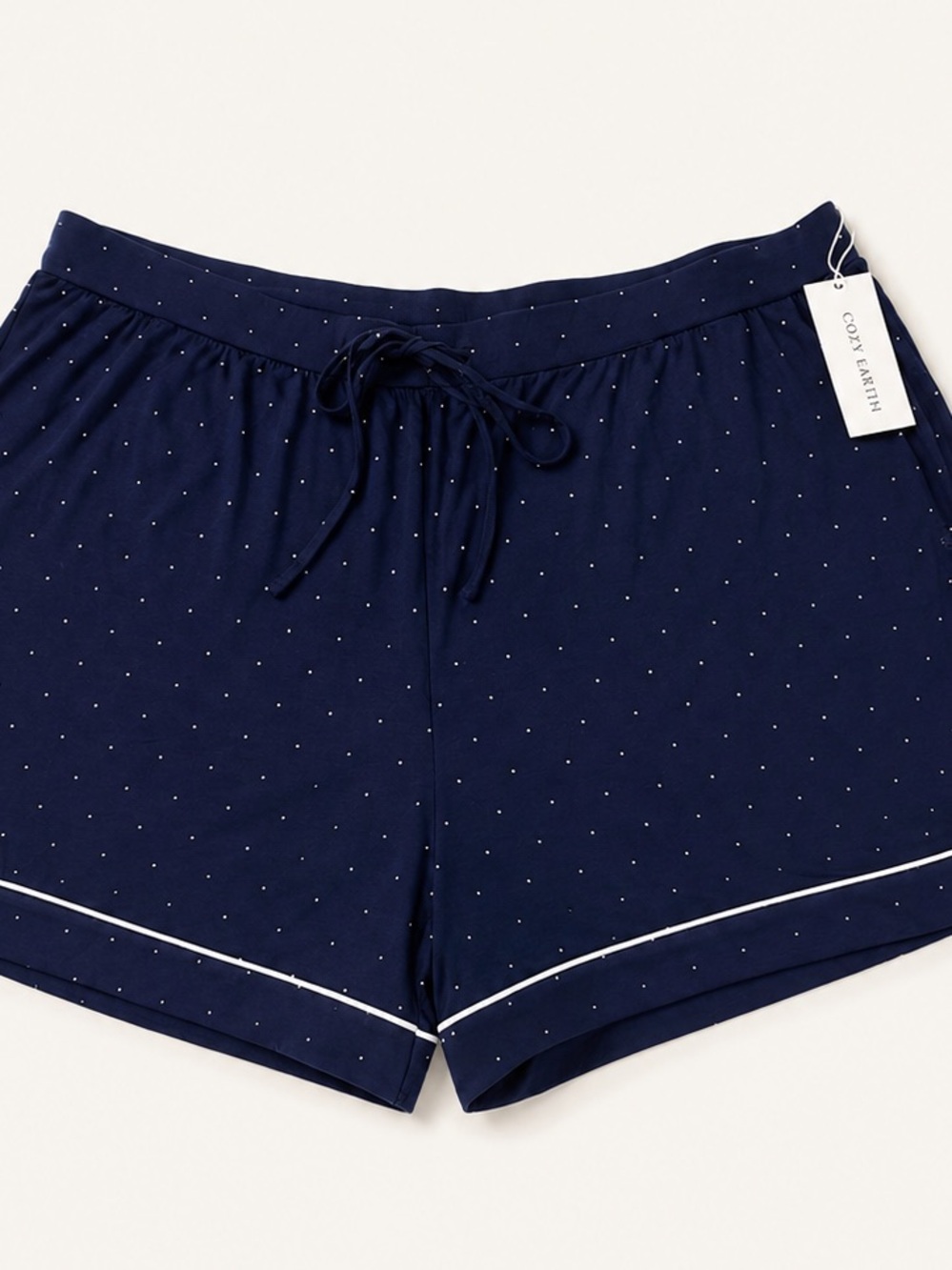 Cozy Earth Women's Bamboo Stretch-Knit Pajama Short Navy Dot XXL NWT